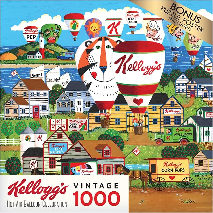 RoseArt - Kellogg's - Hot Air Balloon Celebration - 1000 PC Jigsaw Puzzles for Adults