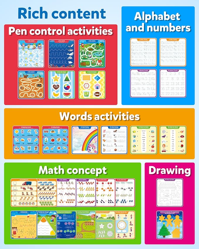 Coogam Handwriting Hundred Board, Wooden Montessori Math Manipulative 1-100 Counting Toy, Alphabet Writing Practice, Preschool Learning, Fine Motor Skills Game for Kids 3-8 with Storage Bag