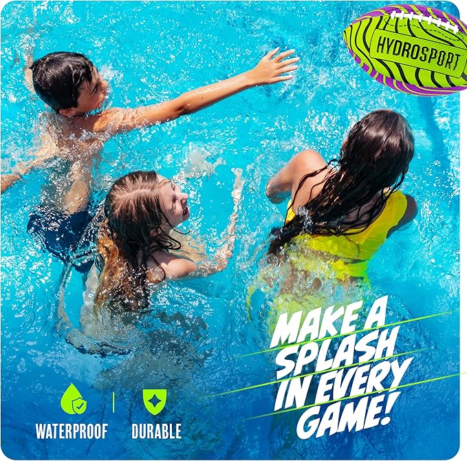 HydroSport Water Football for Pool, Beach, Lake - Waterproof Pool Toys for Kids Ages 8-12 - Teen Boys Gift - Swimming Balls Sports - Family, Teens Boys & Adults Fun - Outdoor Accessories
