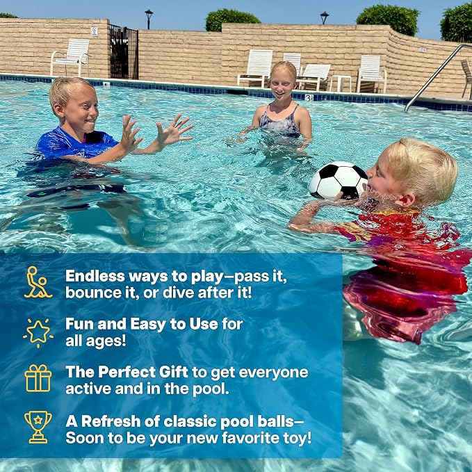Aqua Dive Soccer Ball – Fun Underwater Pool Toy for Ages 8-12 – Outdoor Ball Game for Kids – Kick, Pass, or Catch – Ideal Water Toys for Summer Pool Parties & Beach Games - Fun Gift For Boys & Girls