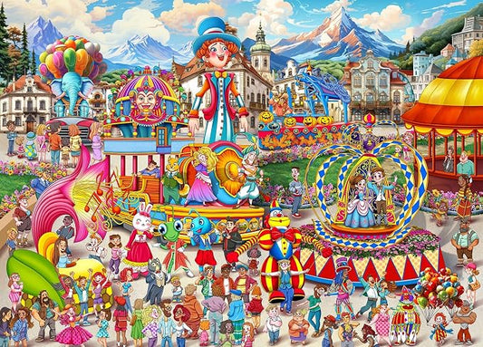 Jigsaw Puzzles for Adults 1000 Pieces, Carnival Interlock Perfectly Letter on Back No Dust, Home Decor Challenge Toy for Men Women Elders Seniors (27.5"x19.6"), 1:1 Poster