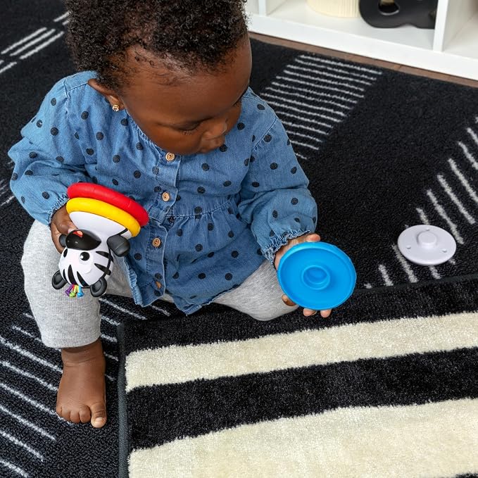 Baby Einstein Stack & Wobble Zen BPA Free Teether Toy for Cause and Effect Learning, Infants Ages 3 Months and up