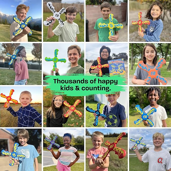 Boomerang for Kids - Fun & Easy To Use - Toys for Ages 8-13 - Birthday Gifts for Kids 5 6 7 8 9 10 Year Old Boy Gift - Best Outdoor Summer Gifts For 4 5 6 7 8 Year Old Boys Gift Ideas for All Ages