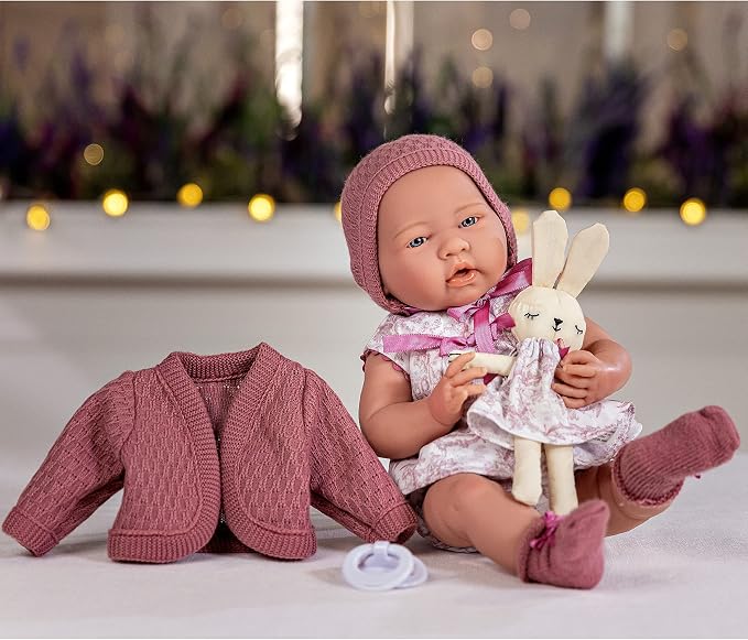 JC Toys La Newborn Royal Collection | Anatomically Correct Real Girl Baby Doll | 15" All-Vinyl Baby Doll | Designed by Berenguer Made in Spain | Ages 2+ | Pink Gift Set