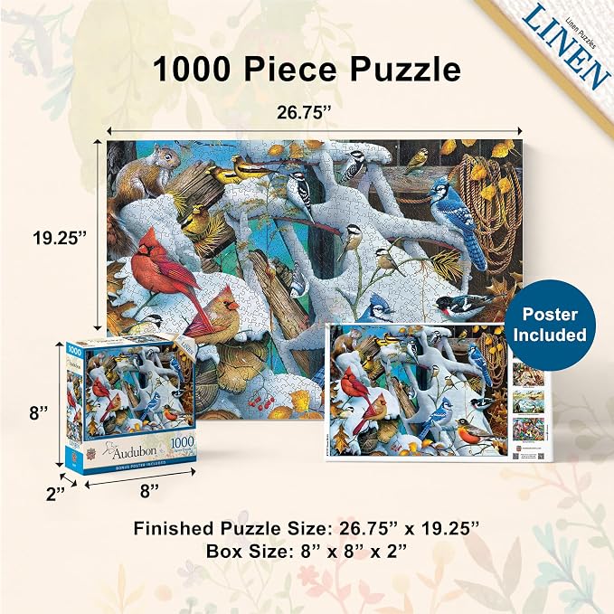 MasterPieces 1000 Piece Jigsaw Puzzle for Adults, Family, Or Youth - Snow Birds - 19.25"x26.75"