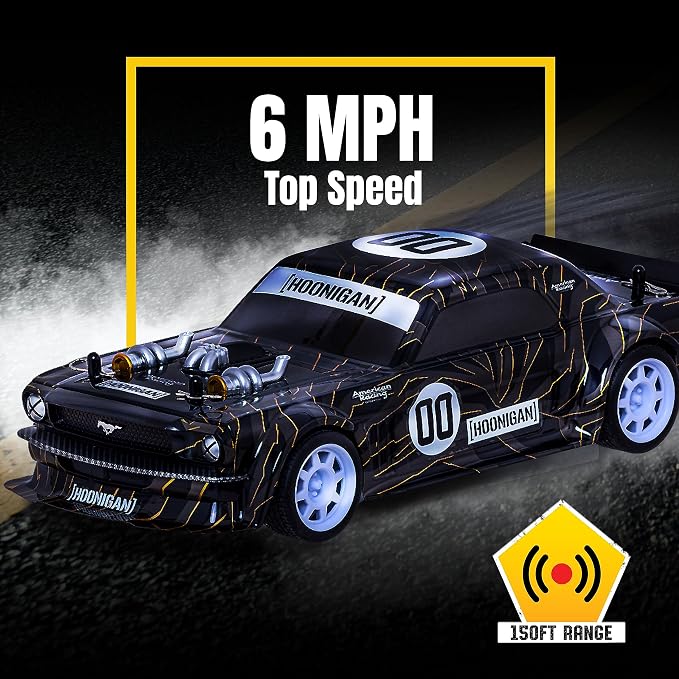 Hoonigan Mustang Remote Control RC Car for Kids – 3.7V, 2.4 GHz, Detailed Replica Design, USB Rechargeable Battery Included, 1:16 Scale, 150 ft Range, 6 Mph