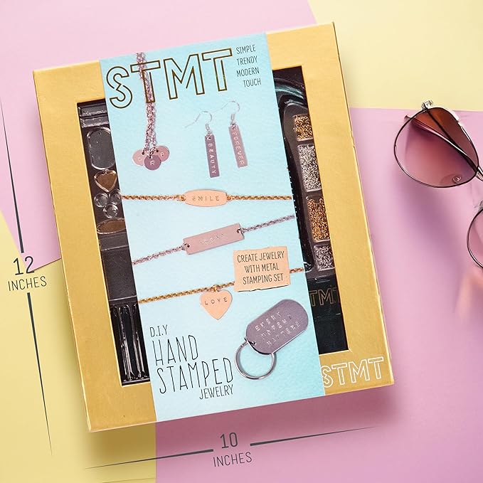 STMT D.I.Y. Hand Stamped , DIY Personalized Stamp Jewelry, Great Teenage Birthday Gift, Unique Handmade Jewelry & Name Plates, Bead Kits for Kids, Teens & Adults Ages 14+