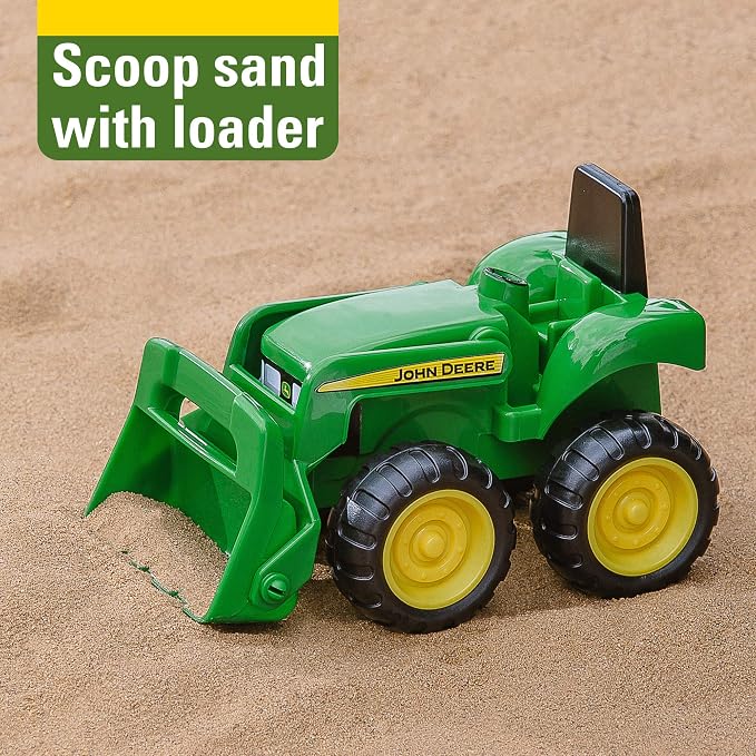 TOMY John Deere Vehicle Set - Includes Dump Truck and Tractor Toy with Loader for Sandbox - Kids Outdoor and Construction Toys - 6 Inches - 2 Count- Ages 18 Months and Up