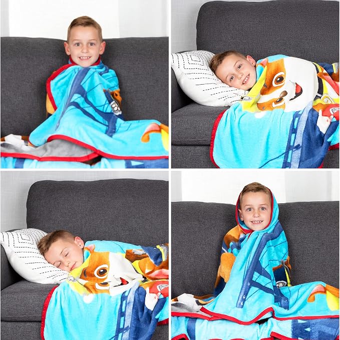 Franco Kids Bedding Super Soft Micro Raschel Throw, 46 in x 60 in, Paw Patrol