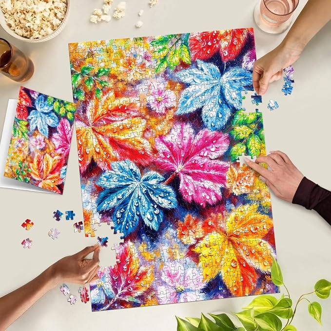 Puzzles for Adults 1000 Pieces, Jigsaw Puzzle for Adults, Fun Challenging Puzzle, Colorful Autumn Leaves Puzzles Game, Interlock Perfectly No Dust, Gifts for Easter Mother’s Day