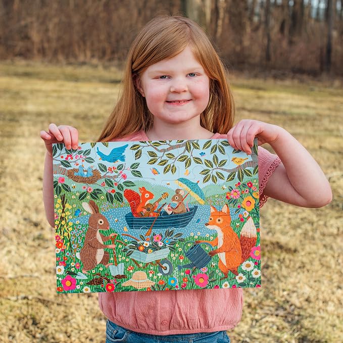 eeBoo 20 Piece Jigsaw Puzzle - Garden Animals Children's Puzzle Nature & Animals Themed, Large Pieces for Small Hands to Develop Motor Skills