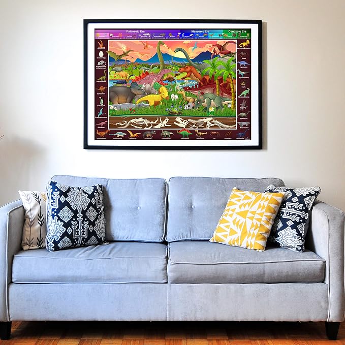Think2Master 100 Pieces Dinosaurs Jigsaw Puzzle Great & Colorful for Families. Great Gift. Size:23.4” X 16.5”
