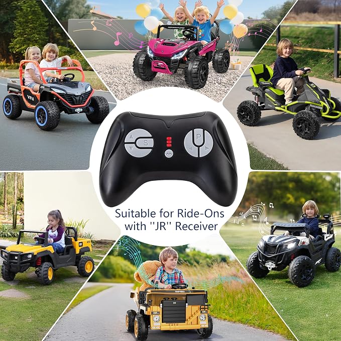 ANPABO 2.4GHz Bluetooth Remote Control for 12V/24V Ride on Car, JR Model Compatible Replacement Controller with 3 Speed Modes, One-Key Pairing, Parental Emergency Stop & Stable Signal