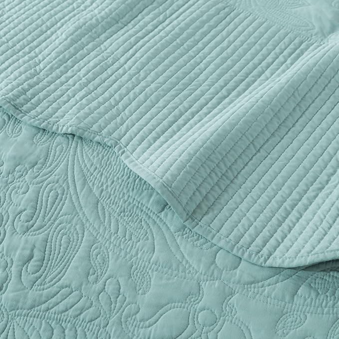HoneiLife California King Quilts - Oversized King Bedspreads 128x120, Rustic Bedding Sets 4-Piece,Reversible Coverlets Lightweight Bed Cover for All Season Use-Sage Green