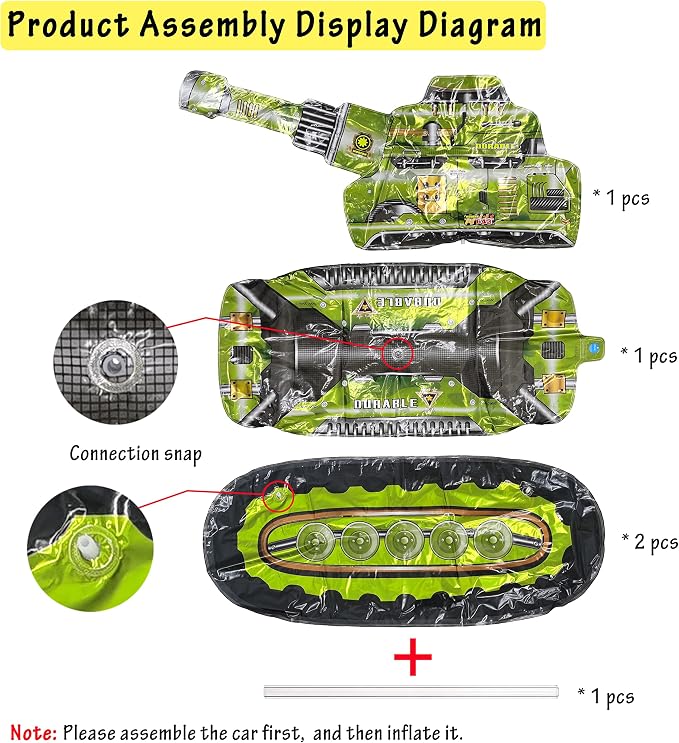 Self Standing 4D Army Tank Foil Balloon Large Camo Birthday Armed Forces Truck Balloon For Boys Tank Military Theme Birthday Party Decorations