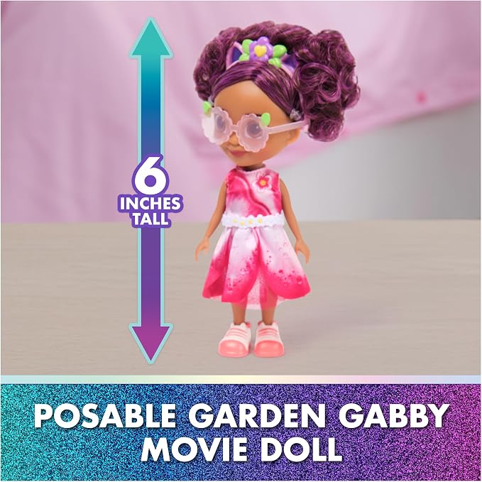 Gabby's Dollhouse: The Movie, Gabby's Garden Friends Pack with 6-Inch Gabby Doll, 4 Toy Figures & Accessories, Kids Toys for Girls & Boys Ages 3 and Up