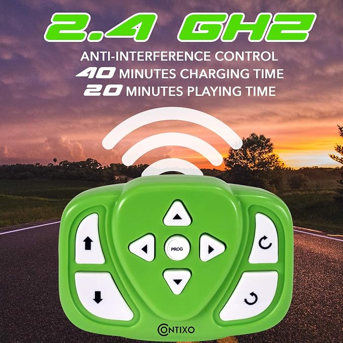 Contixo SC3 RC Stunt Car for Kids, Green, 2.4GHz 4WD Remote Control Car with 360° Rotating Flips, Double-Sided Driving, LED Lights, Rechargeable Toy Car for Girls & Boys Ages 4-12
