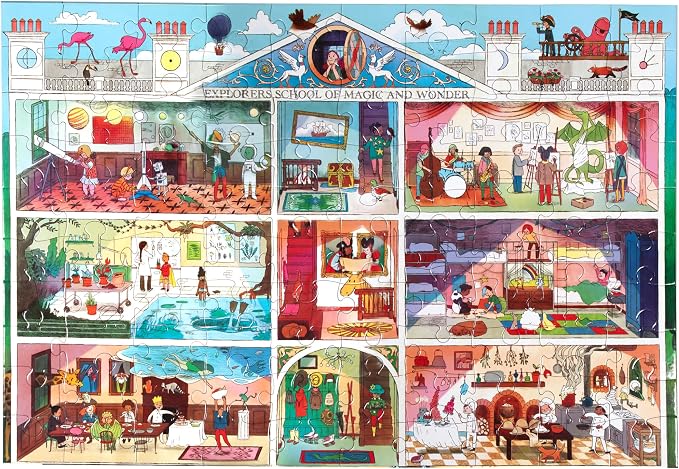 eeBoo 100 Piece Puzzle for Kids - Explorers School of Magic Children's Puzzle Wizard Themed, Large Pieces for Small Hands to Develop Motor Skills