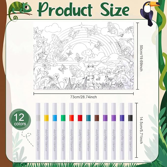 Mindsoft Coloring Craft Coloring Pillowcase Pillow Covers with 12 Pcs Markers Pens for Decoration Supplies Craft, 28.7 x 19.7 Inch (Butterfly)
