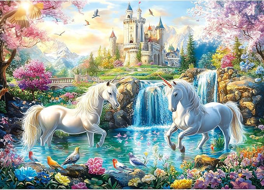 1000 Piece Jigsaw Puzzles for Adults, Unicorn Castle Puzzles for Adults, Impossible Challenging Difficult Puzzle Gift for Adult Jigsaw Puzzles Lovers (27.5"x19.7")
