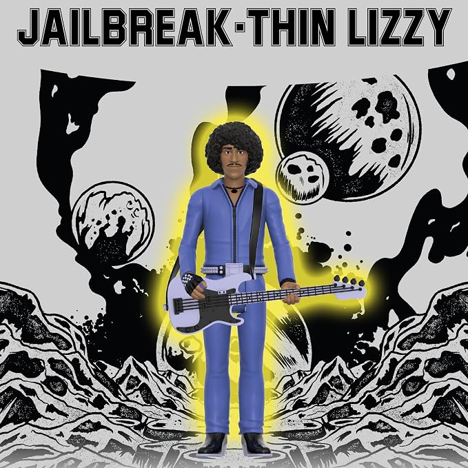 Super7 Reaction Figure Thin Lizzy Phil Lynott (Jailbreak) - 3.75" Thin Lizzy Action Figure with Accessory - Classic Rock Collectibles and Retro Toys