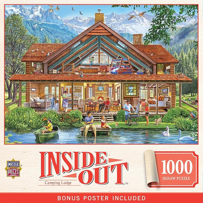 MasterPieces 1000 Piece Jigsaw Puzzle for Adults - Camping Lodge Theme - 19.25"x26.75" - Eco-Friendly, EZ-Grip, Unisex