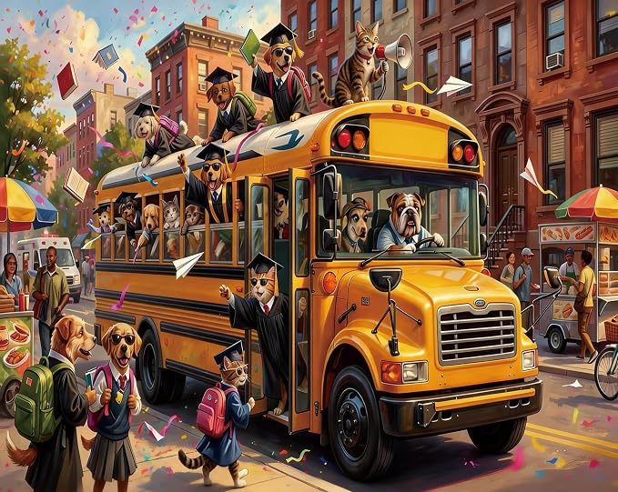 100 Pieces Puzzles for Kids Ages 4-8, Bus Educational Kids 100 Piece Puzzle, Children Jigsaw Puzzles Kids Puzzles, Educational Learning Puzzle Toys for Girls and Boys