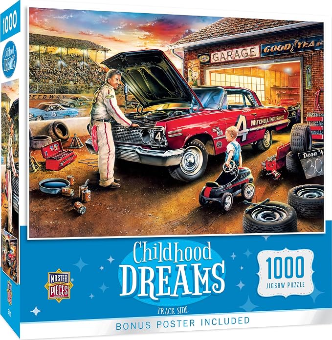 MasterPieces Track Side Jigsaw Puzzle - 1000 Pieces, Car Theme - for Adults