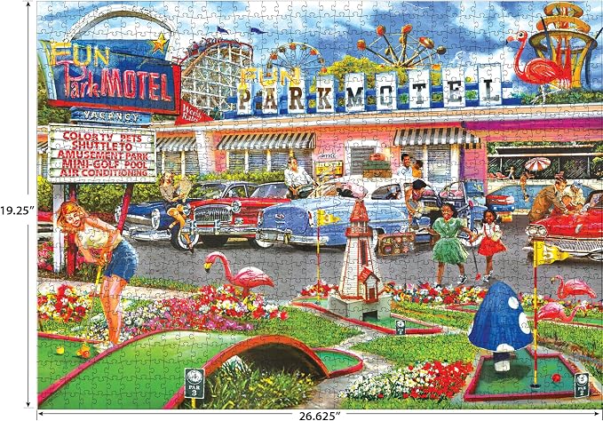 RoseArt - Back to The Past - Fun Park Motel - 1000 Piece Jigsaw Puzzle for Adults