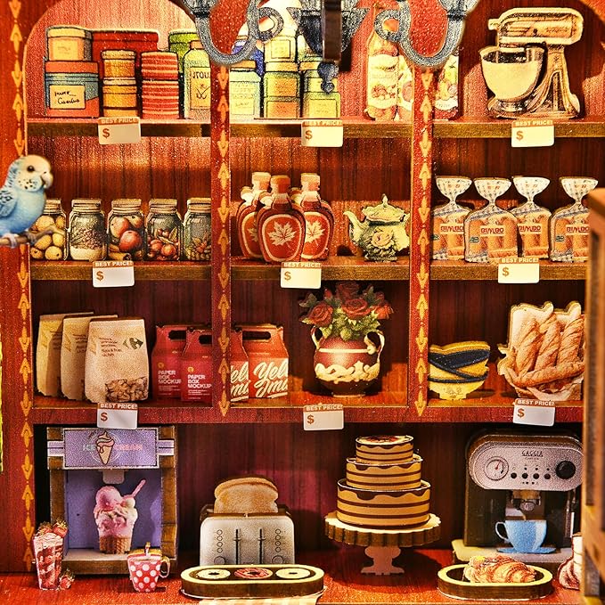 TOYQI Book Nook Kit, DIY Miniature Dollhouse Kit for Adults and Teens | Booknook Tiny House Kit Bookshelf Decoration 3D Wooden Puzzle Bookend