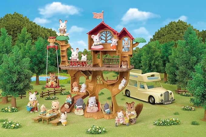Calico Critters - Vacation Homes - Adventure Treehouse - 2025 Edition Dollhouse – Kids Pretend Play House, Miniature Home Playset, Expandable Design, Ages 3+