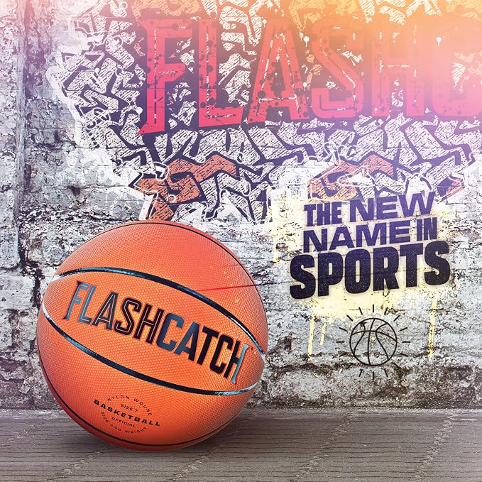 FlashCatch Light Up Basketball - Glow in The Dark - Sports Gear Accessories Gifts for Boys 8-15+ Year Old - Kids Teens Gift Birthday Ideas - Teen Boy Toys Ages 8 9 10 11 12 13 14 15 Outdoor Teenager