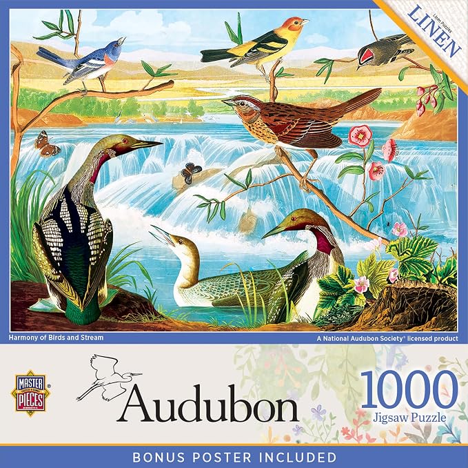 MasterPieces 1000 Piece Jigsaw Puzzle for Adults, Family, Or Youth - Harmony of Birds and Stream - 19.25"x26.75"