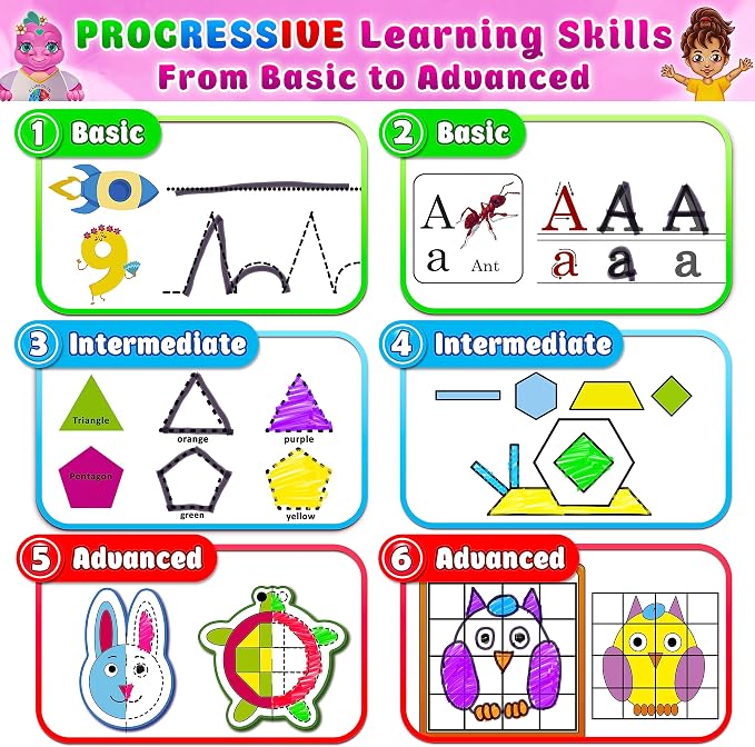 Curious 2 Learn Montessori Busy Book for Toddlers Ages 3–5 — PRE-Installed Velcro, 28 Activities, 165+ Pieces, Travel Bag & 8 Markers — Screen-Free Preschool Learning Toy, Boys & Girls