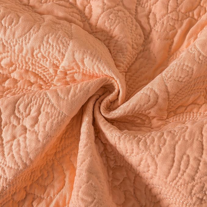 HoneiLife Quilt Sets King Size - 3 Piece Microfiber Bedspreads Reversible Coverlet Lightweight Bedcover Damask Pattern Bedding Sets All Season Quilts