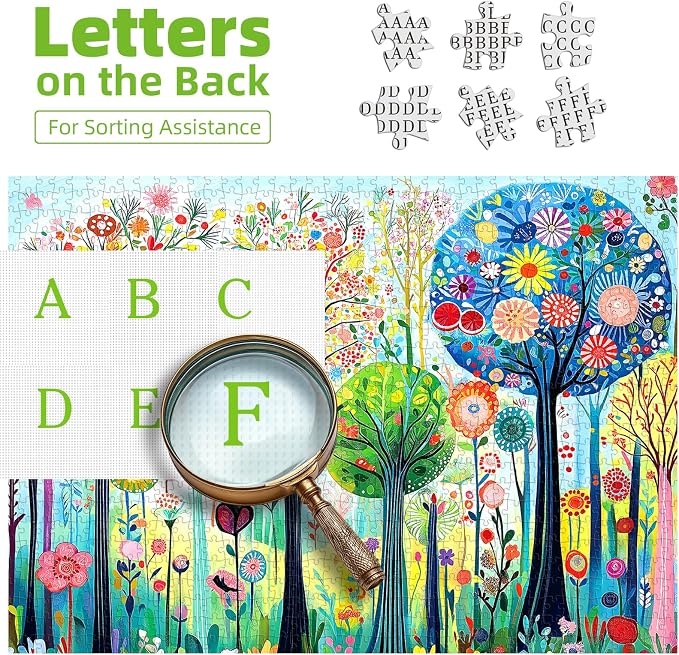 Spring Forest 500 Piece Puzzles for Adults, Fun Pretty Art Puzzles for Adults 500 Pieces with HD Print & Poster, 15" X 23" Dust Free Halloween Christmas Family Games
