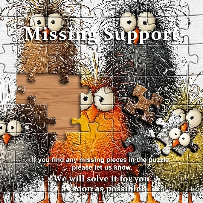 Funny Chicken Puzzle for Adults 1000 Pieces,PICKFORU Abstract Chicken Jigsaw Puzzle, Cute Animal Rooster Puzzle Impossible Challenge