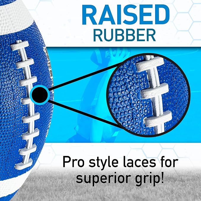 Franklin Sports Kids Junior Grip-Rite Youth Junior Size Rubber Footballs - Peewee Kids Durable Outdoor Footballs - Single & Bulk Packs Available