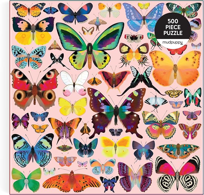 Mudpuppy Brilliant Butterflies – 500 Piece Family Jigsaw Puzzle with Colorful and Fun Illustrations of Beautiful Butterflies for Children Ages 8 and Up