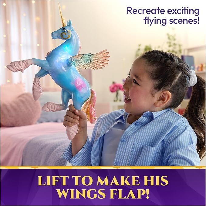 Unicorn Academy, Interactive Glow Magic Skywind Unicorn Toy with Magical Lights & Sounds, Dolls & Unicorn Toys for Girls, Birthday Gifts for Ages 4 and up