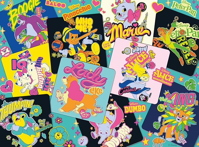 Ceaco - Disney Sticker Collage 1000 Piece Jigsaw Puzzle Challenging and Colorful Puzzle for Adults – Precision-Cut Pieces, Beautiful Artwork, and Hours of Relaxing Fun