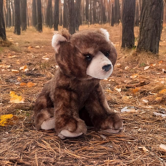 The Petting Zoo Brown Bear Stuffed Animal Plushie, Gifts for Kids, Wild Onez Babiez Zoo Animals, Brown Bear Plush Toy 6 inches