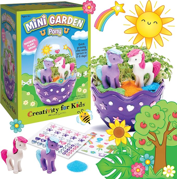 Creativity for Kids Mini Garden: Pony Terrarium Kit - Horse Gifts for Girls, Crafts for Kids and Girl Toys, Easter Basket and Birthday Gift Ideas for Girls (Ages 6+)