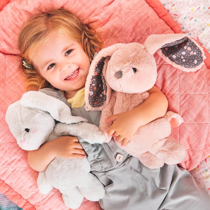 B. toys – 12-Inch Pink Plush Bunny – Huggable Stuffed Animal Bunny Toy – Soft & Cuddly – Washable – Newborns, Toddlers, Kids – 0+ Months