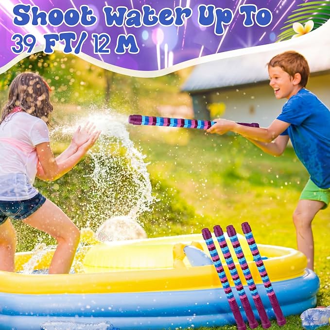 Halloscume 6 Pcs Video Game Party Favors for Kids Water Guns Bulk 15.75" Water Squirters Blaster Shooters for Summer Swimming Pool Beach Cartoon Birthday Gifts Supplies