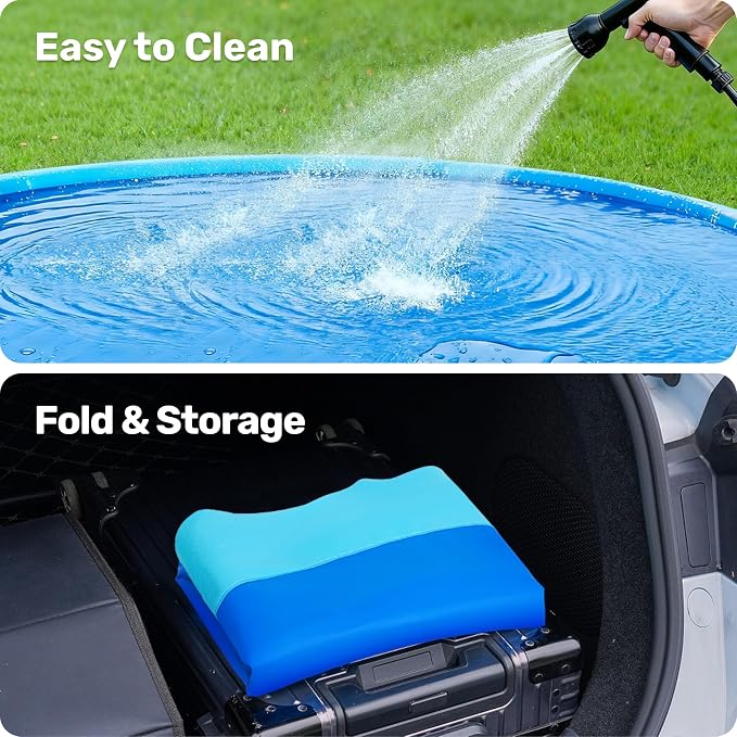 SLOOSH 120" Non-Slip Splash Pad Sprinkler - Outdoor Water Toys Play Mat for Toddlers Kids Dogs, Outside Thickened Sprinkler Pool Party Durable Backyard Fountain for Girls Boys Pets(120in, Blue)