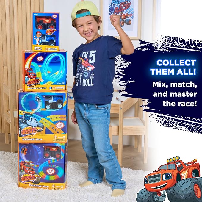 Blaze and The Monster Machines TurboTwist Racers Boost Pack - Glow in The Dark Racing Loop & Tracks Expansion Set for Kids Ages 3-10