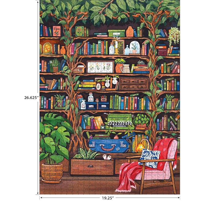 RoseArt - Hobby Haven - Bookshelf - 1000 Piece Jigsaw Puzzle for Adults - Perfect for Reading Enthusiasts