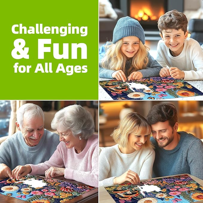 Puzzles for Adults 1000 Pieces, Vintage Wildflowers Jigsaw Puzzles Impossible Hard Difficult Challenging Puzzle, Flowers Puzzle for Family Games Gift, 27.5 x 19.7 Inch