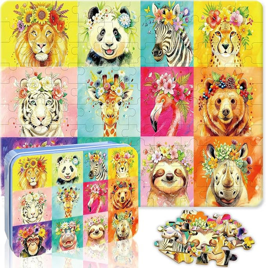 100 Pieces Puzzles for Kids Ages 4-8, Zoo Educational Kids 100 Piece Puzzle, Children Jigsaw Puzzles Kids Puzzles, Educational Learning Puzzle Toys for Girls and Boys